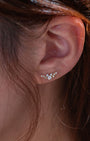 10K Solid Gold Diamonds Angel Wings Earrings