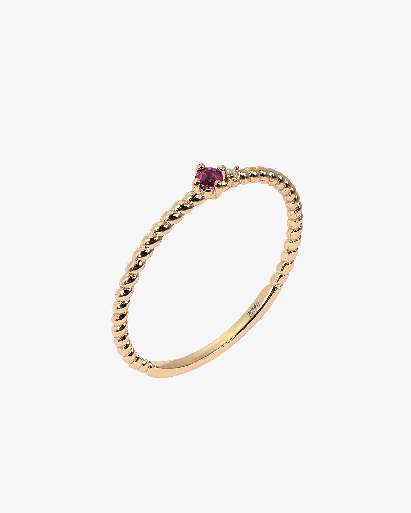 Candy Cane Natural Ruby Ring