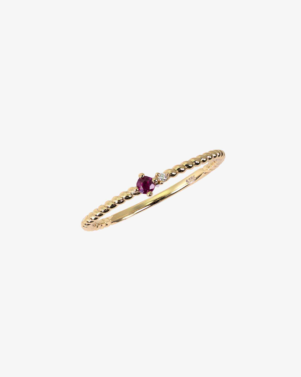 Candy Cane Natural Ruby Ring