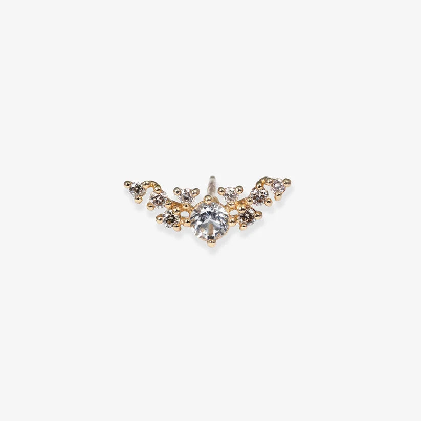 10K Solid Gold Diamonds Angel Wings Earrings