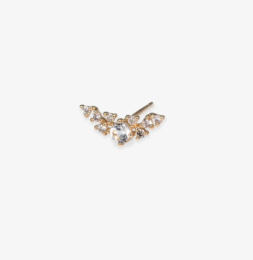 10K Solid Gold Diamonds Angel Wings Earrings