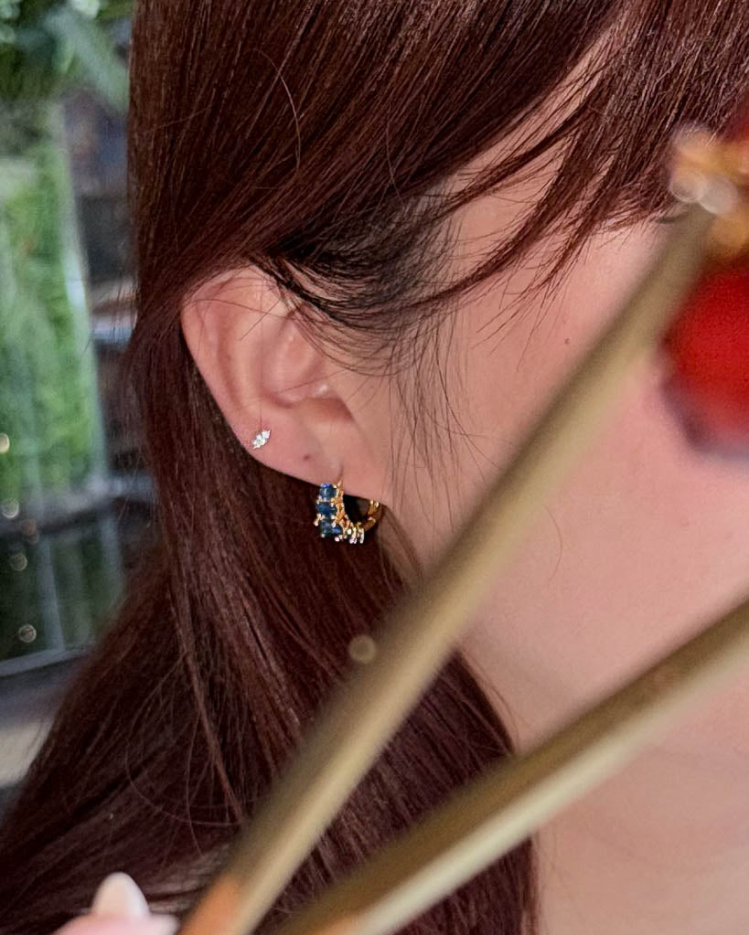 Essential Blue Sapphire Huggie Hoops