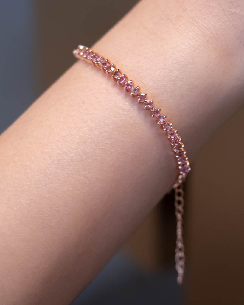 Mini Pink Tourmaline Tennis Bracelet