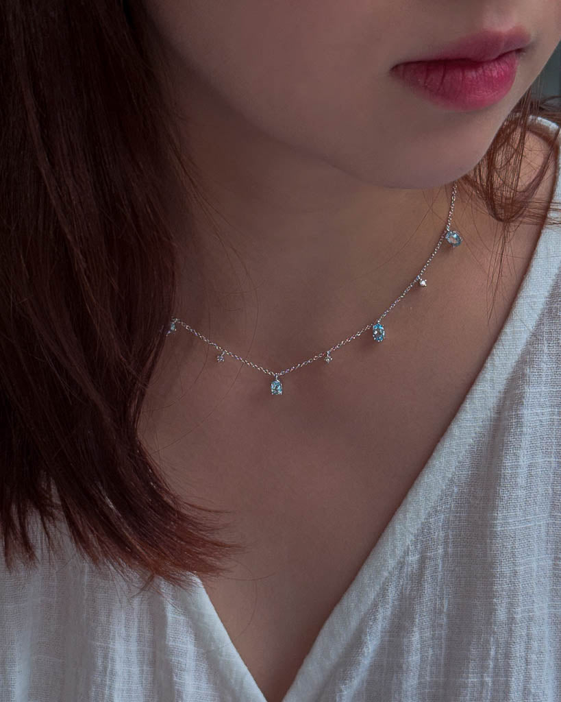 Sky Blue Topaz Sliding Necklace