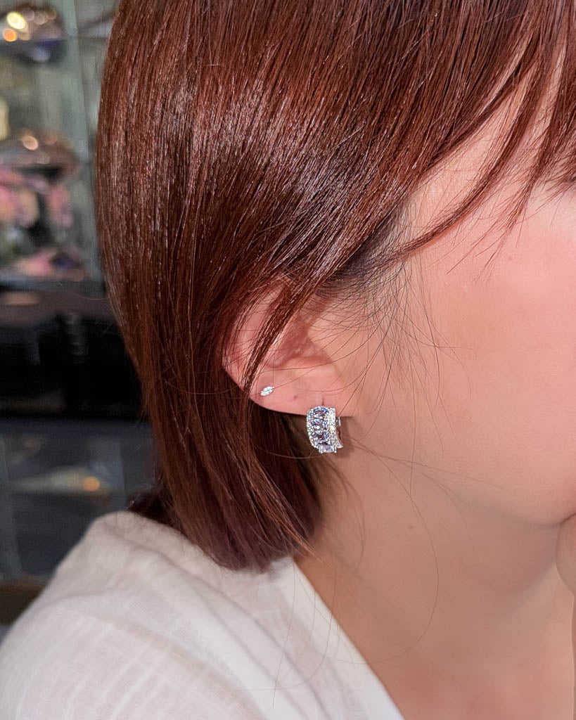 Timeless Tanzanite Huggie Hoops