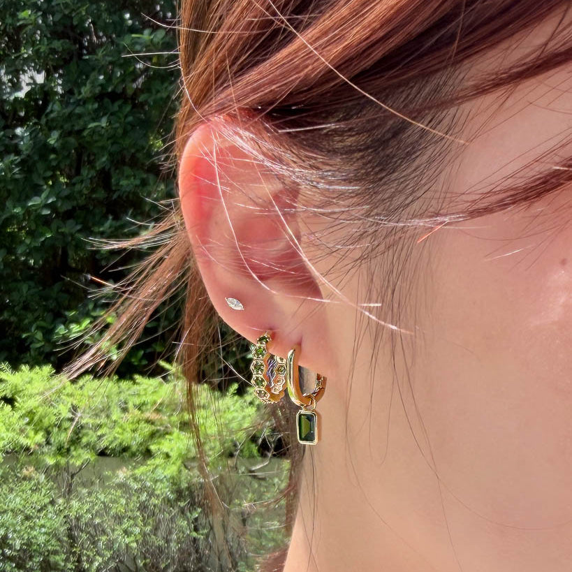 Two-way Chrome Diopside Hoops