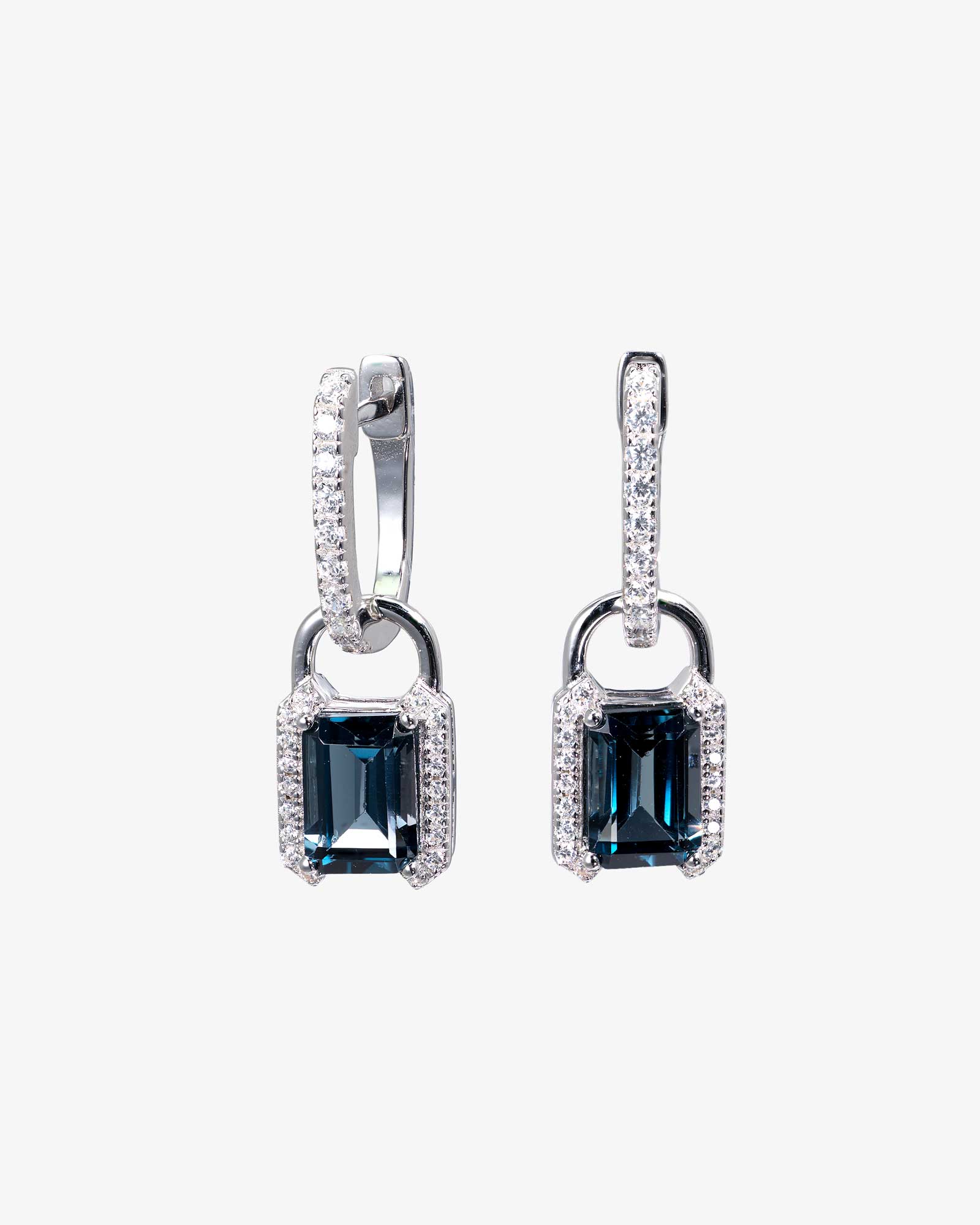 London Blue Topaz Lock Earrings