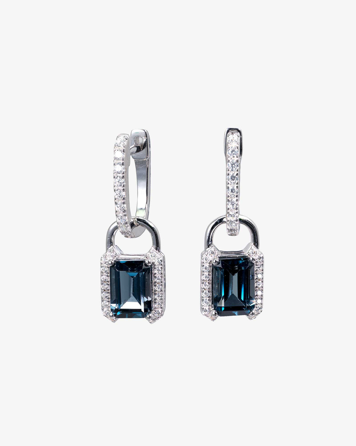 London Blue Topaz Lock Earrings