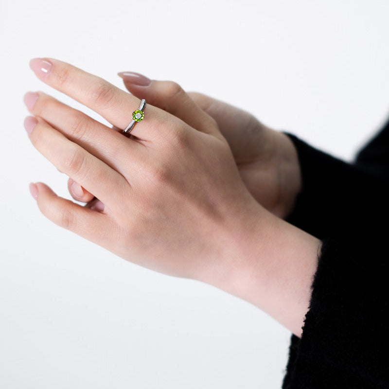 Natural Peridot Silver Ring