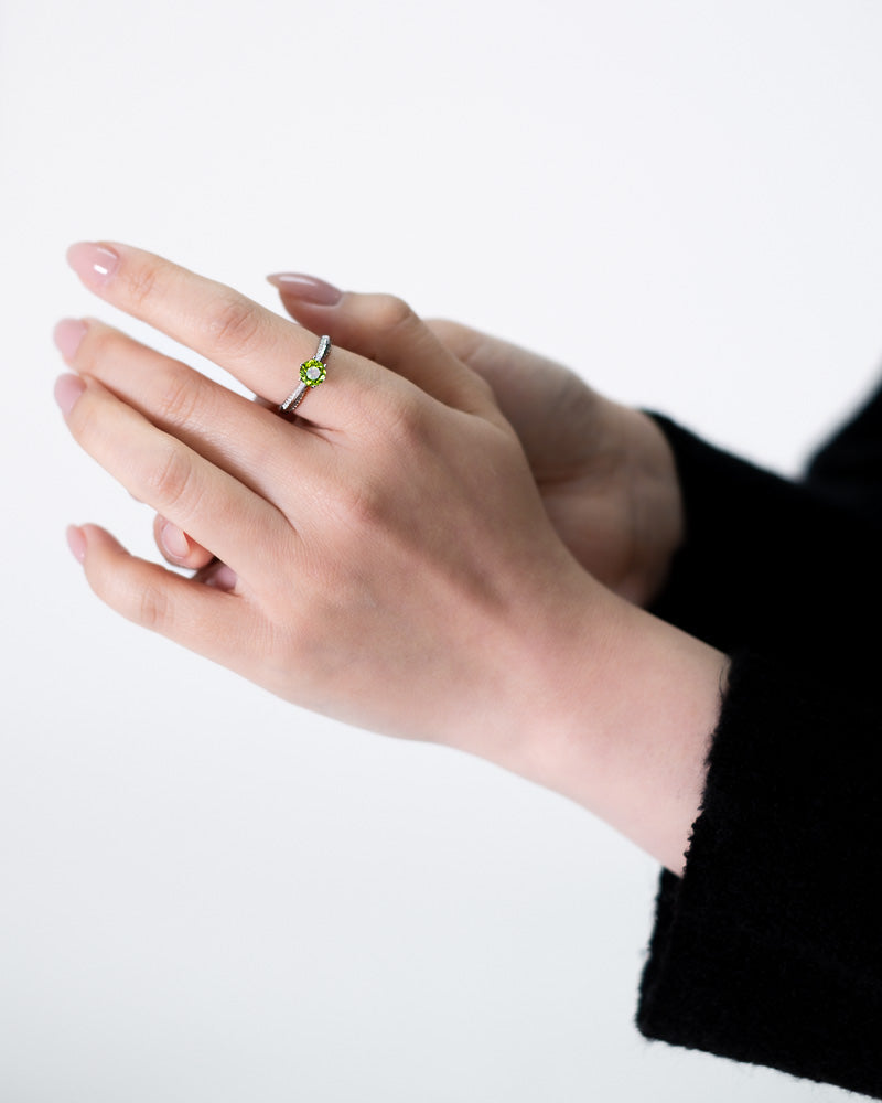 Natural Peridot Silver Ring