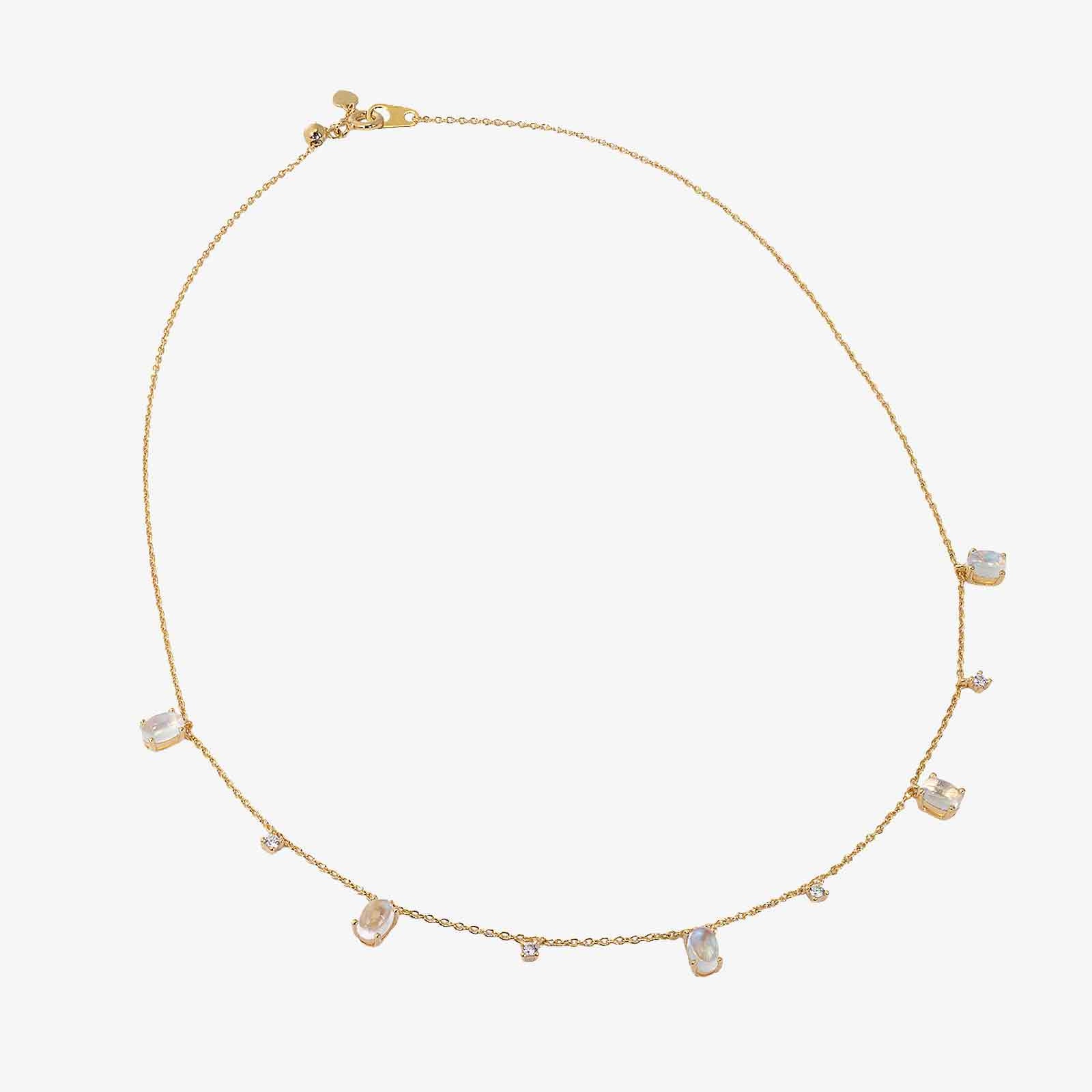 Rainbow Moonstone Sliding Necklace