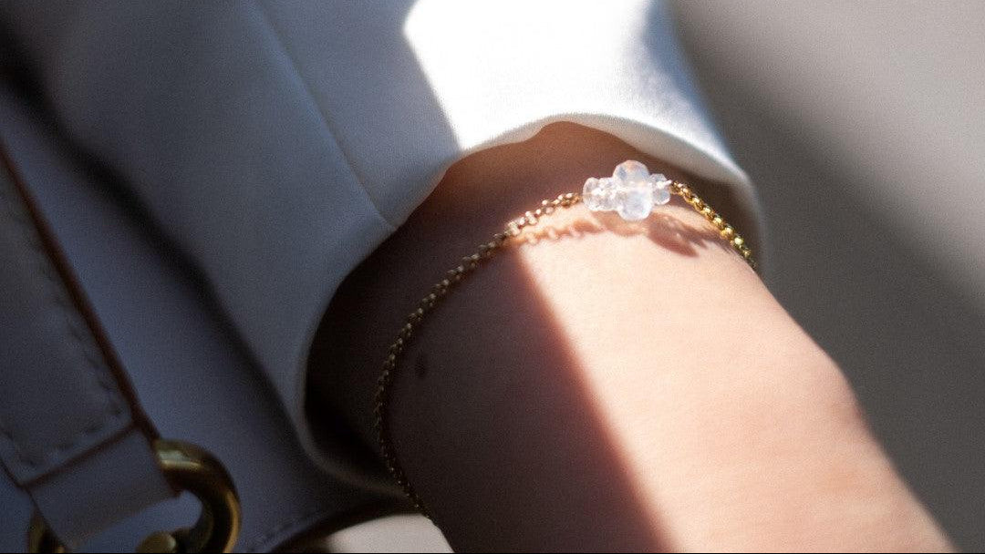The Moon - Wheel Cut Rainbow Moonstone Bracelet