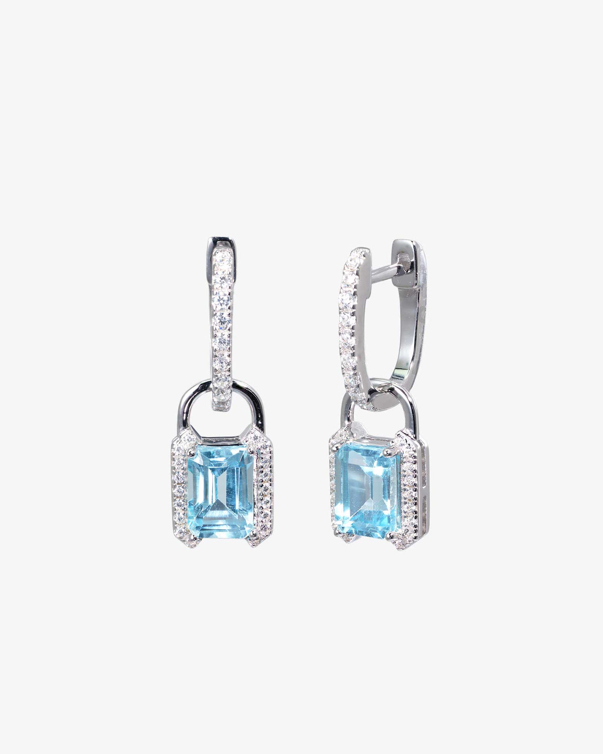 Sky Blue Topaz Lock Earrings