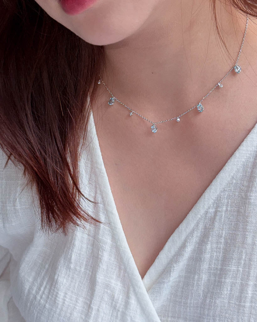 Sky Blue Topaz Sliding Necklace