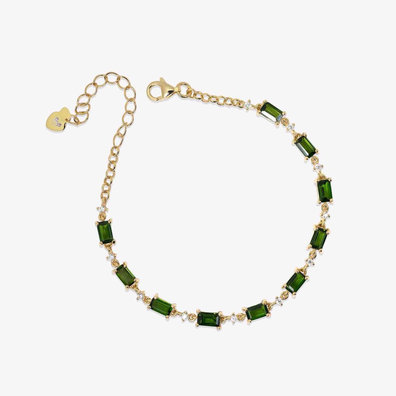 Mini Chrome Diopside Station Bracelet