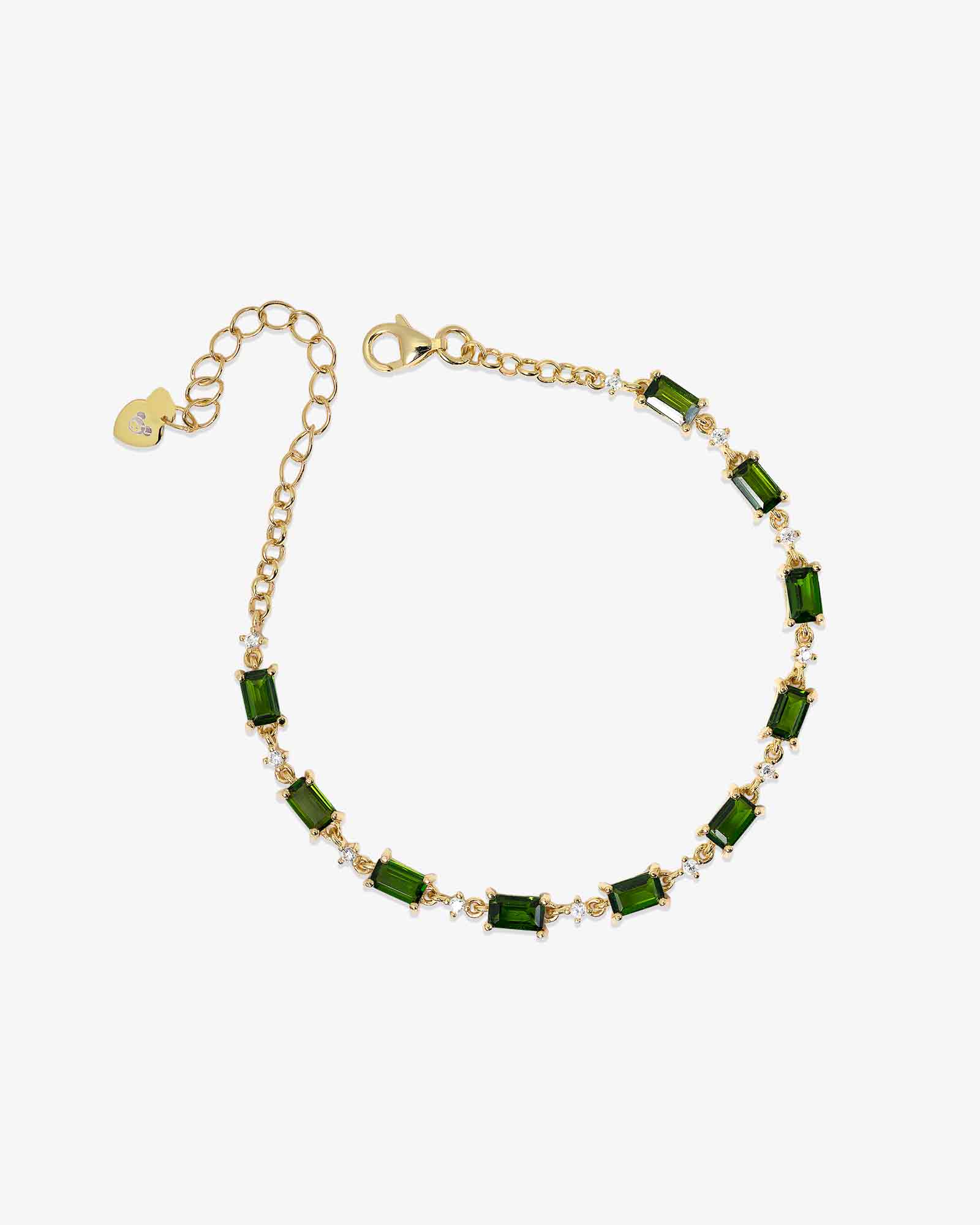 Mini Chrome Diopside Station Bracelet