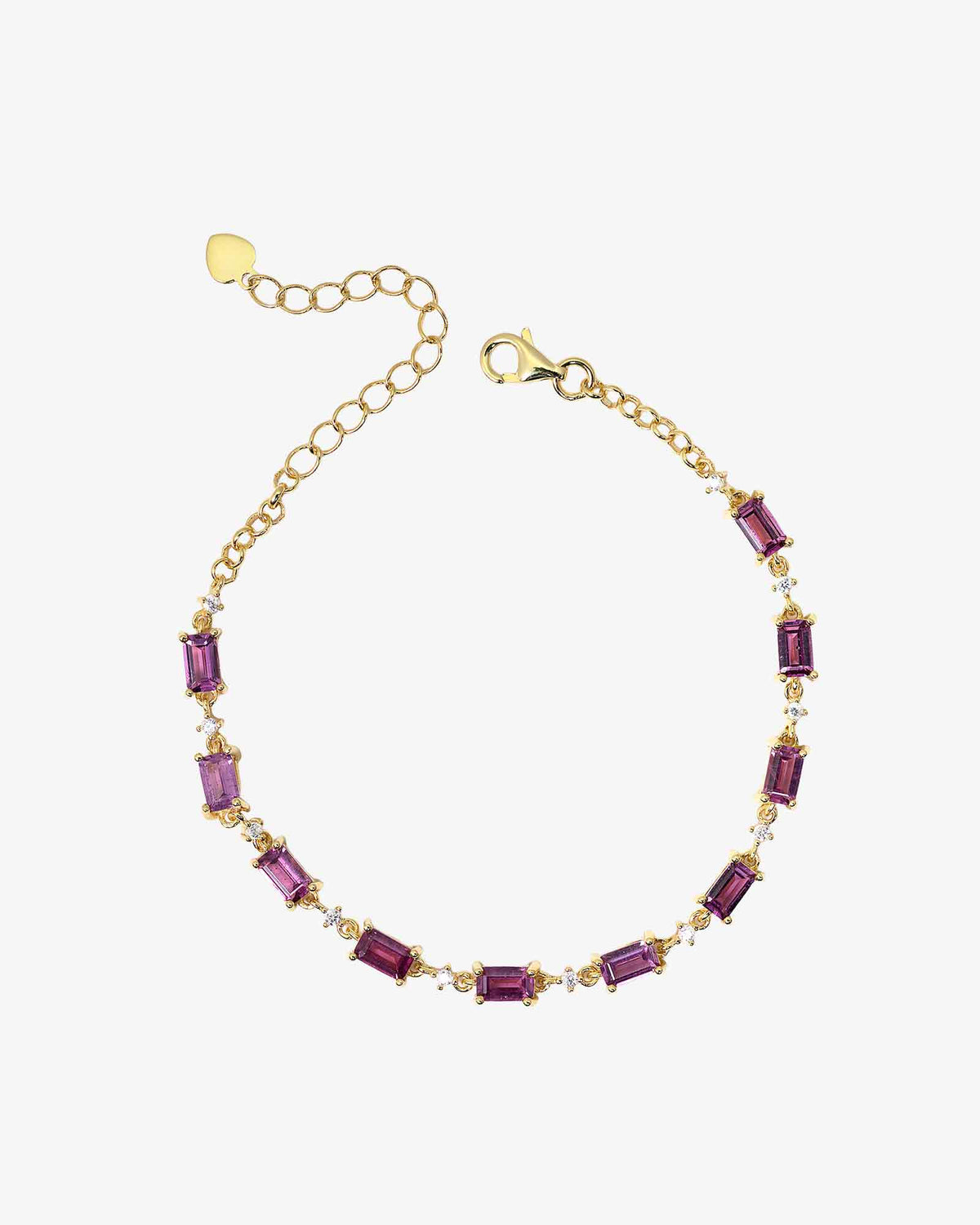 Mini Rhodolite Garnet Station Bracelet