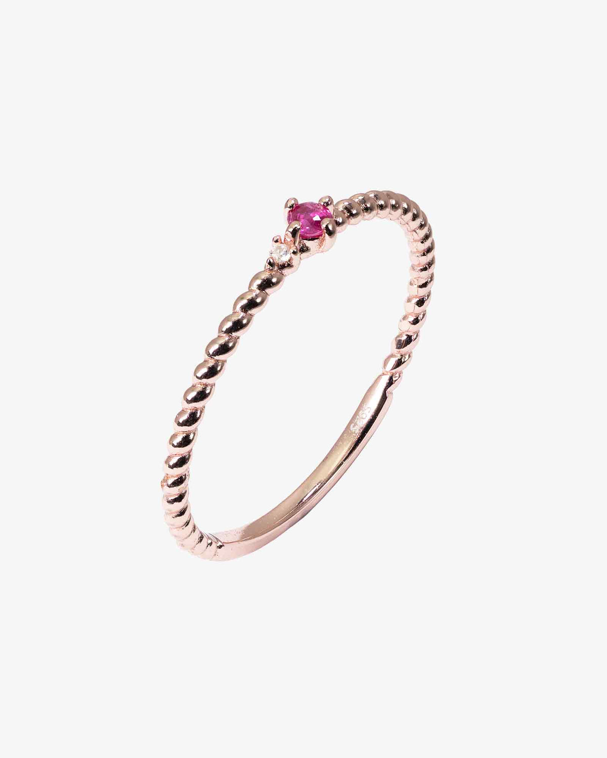 Candy Cane Natural Ruby Ring