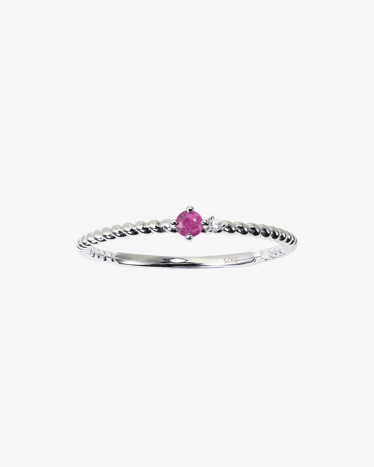 Candy Cane Natural Ruby Ring