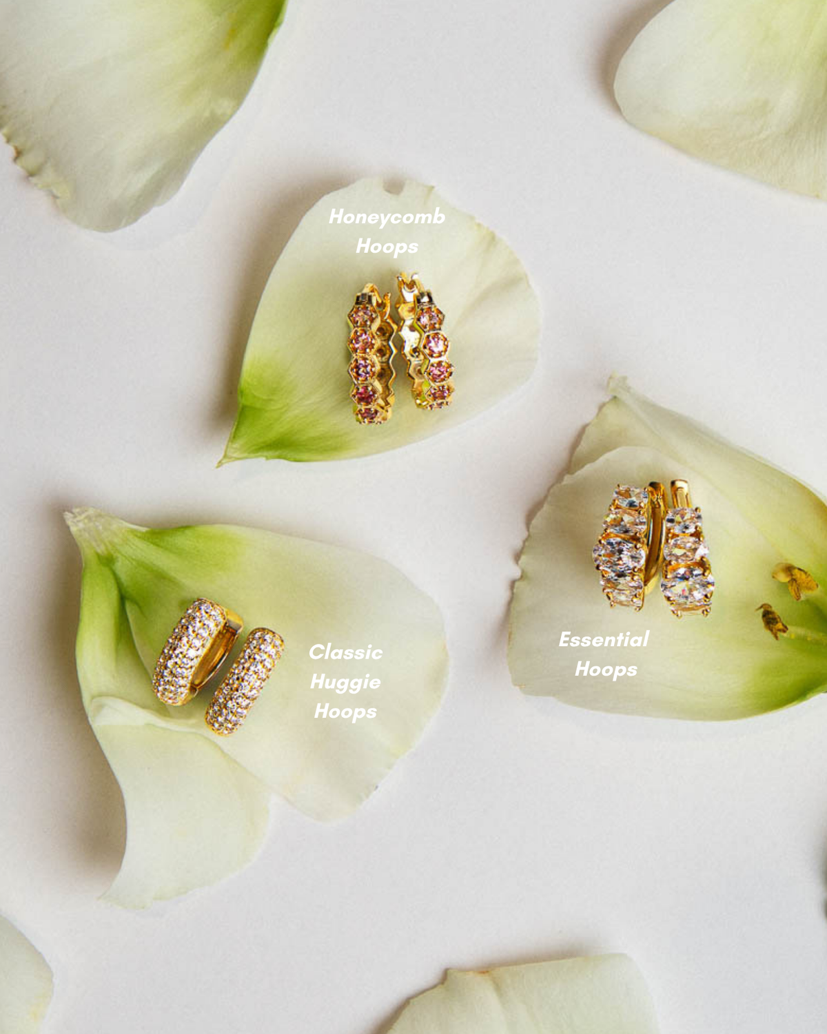 Honeycomb Pink Tourmaline Huggies