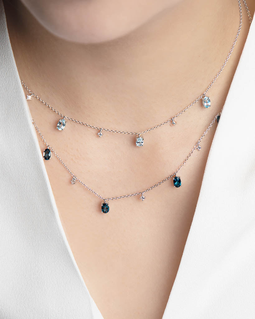 London Blue Topaz Sliding Necklace
