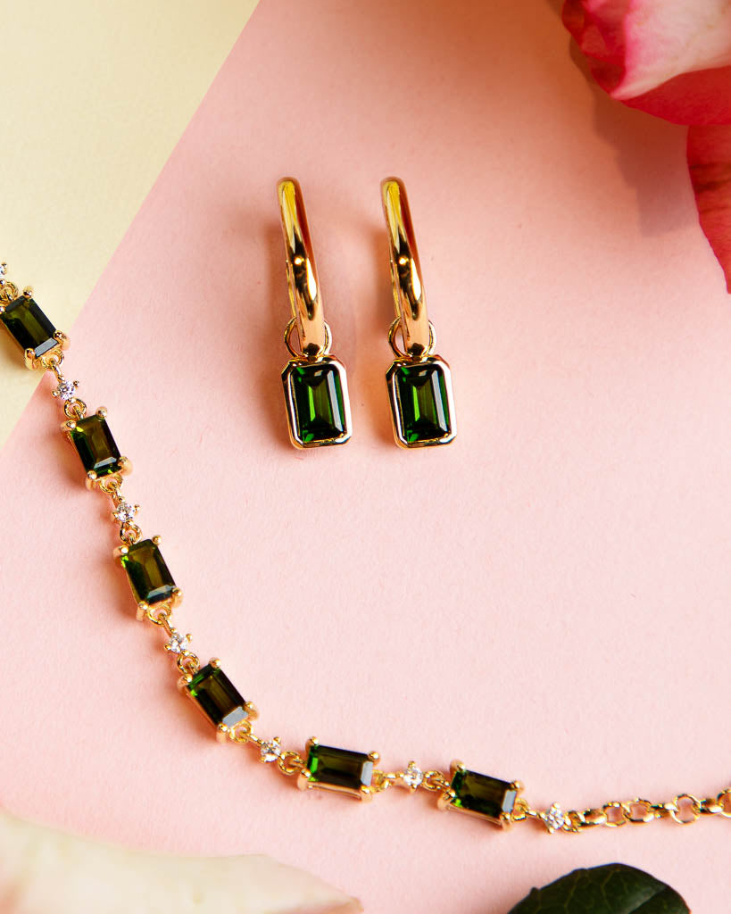 Two-way Chrome Diopside Hoops