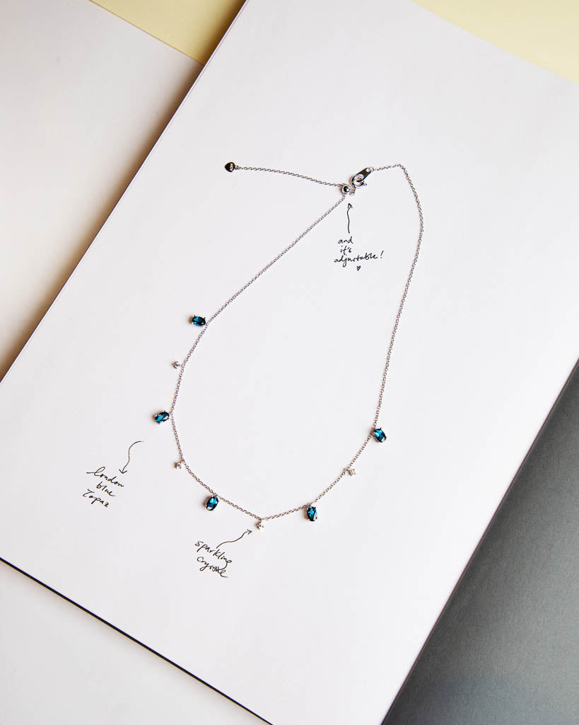 London Blue Topaz Sliding Necklace