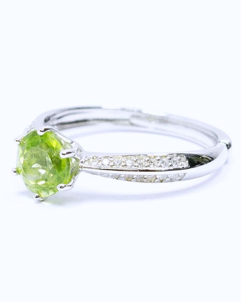 Natural Peridot Silver Ring