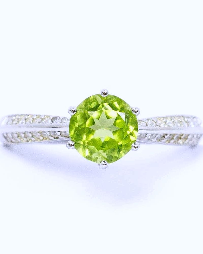 Natural Peridot Silver Ring